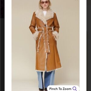 Avec Les Filles Tan Teddy Jacket with Cream Accents